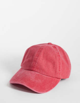 Asos Design Baseball Cap In Red