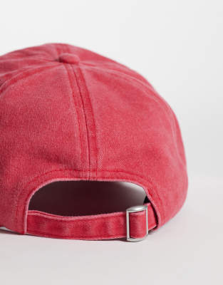 Asos Design Baseball Cap In Red
