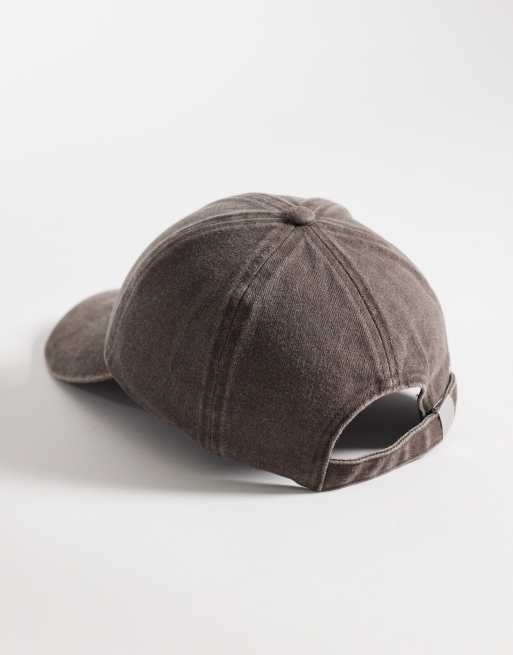 ASOS DESIGN baseball cap in washed brown , 3 of 3