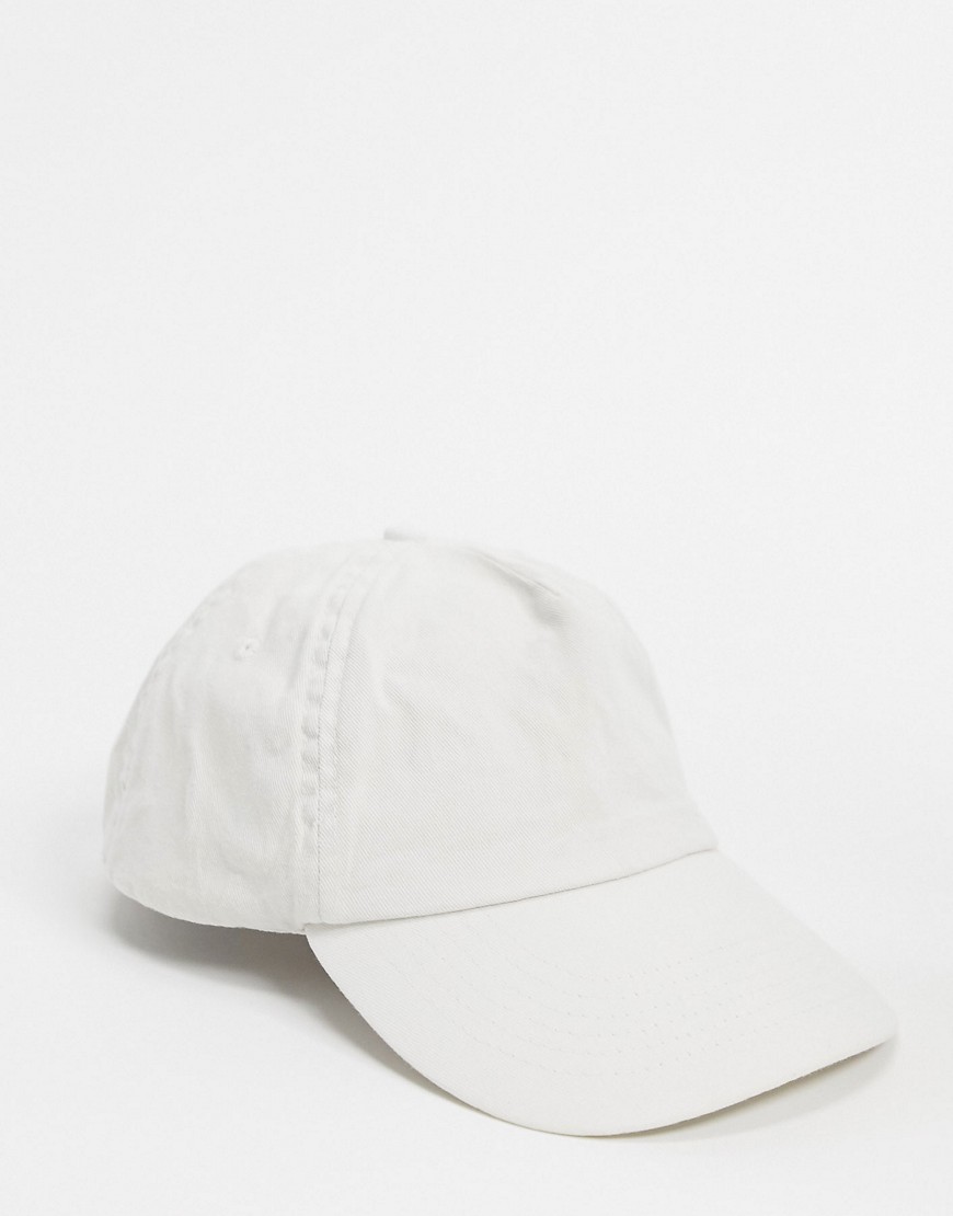 ASOS DESIGN baseball cap in washed stone-Neutral
