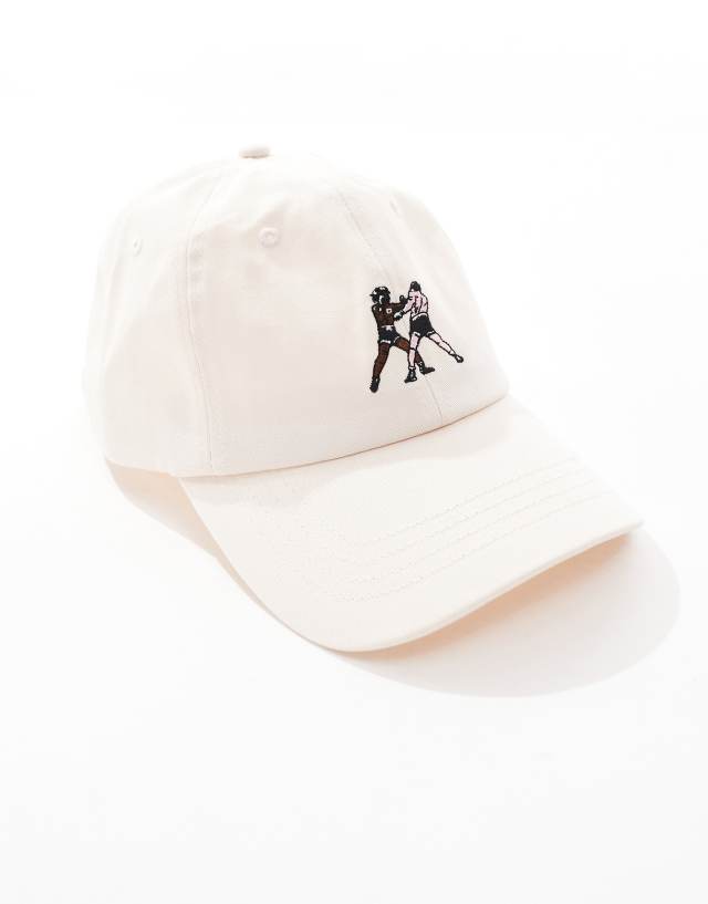 ASOS DESIGN - baseball cap with embroidery in ecru