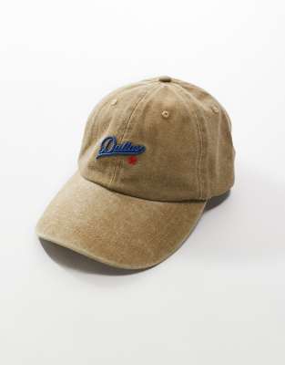Asos Design Baseball Cap With Graphic In Green