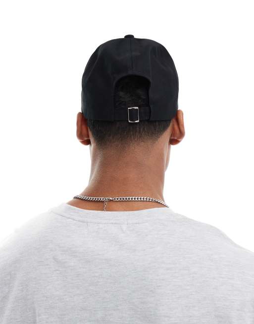 ASOS DESIGN baseball cap with letter patch in black ASOS