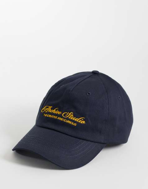ASOS DESIGN baseball cap with logo graphic in navy - view 1