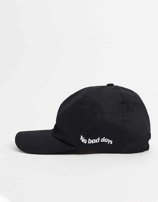 ASOS DESIGN baseball cap with logo in black