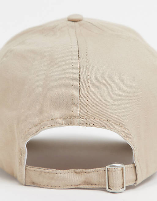 ASOS DESIGN baseball cap with logo in cream | ASOS