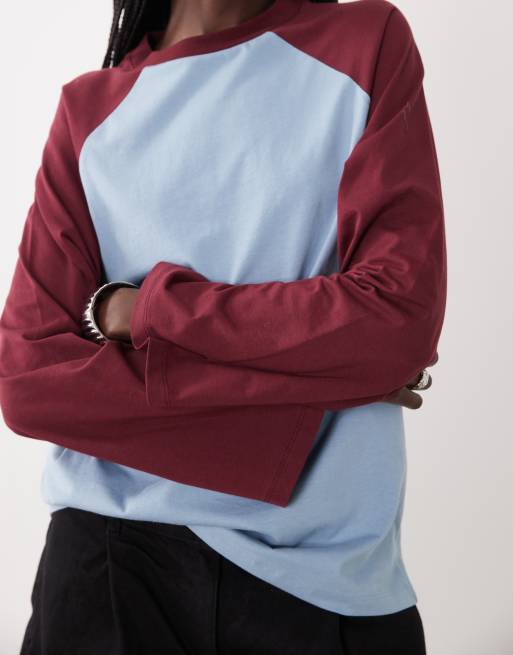 ASOS DESIGN Baseball-Style Langarm-T-Shirt in Mehrfarbig, 4 von 4