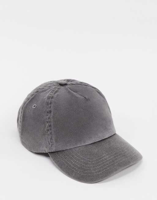 ASOS DESIGN - Baseballpet in zwarte wassing