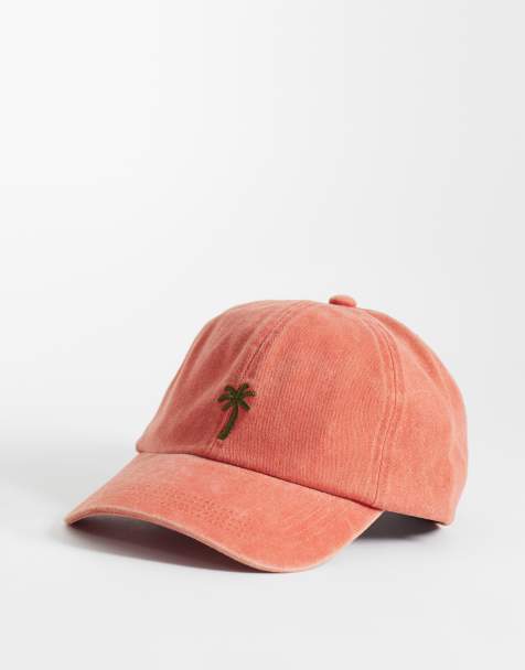ASOS DESIGN - Baseballpet met grafische palmboomprint in oranje met wassing - view 1