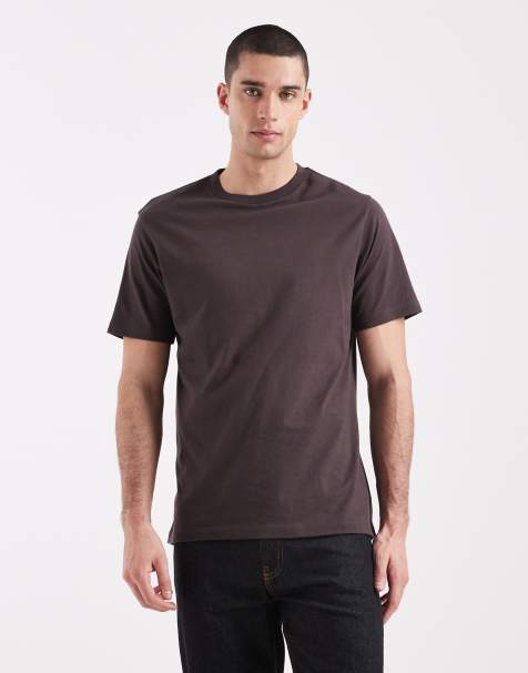 ASOS DESIGN – Basic – Brązowy T-shirt z okrągłym dekoltem - view 1