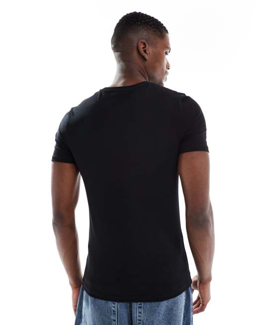 ASOS DESIGN – Basic – Czarny T-shirt o kroju podkreślającym sylwetkę  , 3 z 5