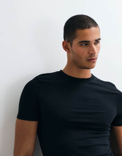 ASOS DESIGN – Basic – Czarny T-shirt o kroju podkreślającym sylwetkę, 2 z 5