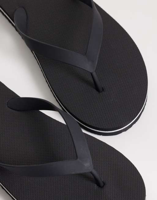 ASOS DESIGN basic flip flops in black, 3 of 4