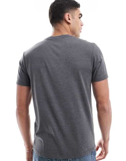 ASOS DESIGN – Basic – Grafitowy melanżowy T-shirt z okrągłym dekoltem, 4 z 4