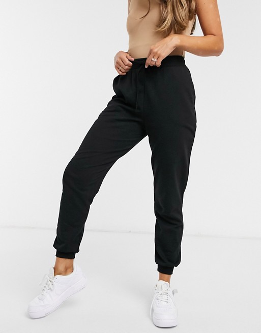 ASOS DESIGN basic joggers with tie waist in organic cotton