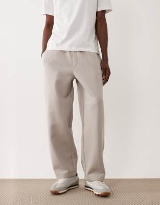 Basic-Jogginghose in Grau mit weitem Bein Grau XL