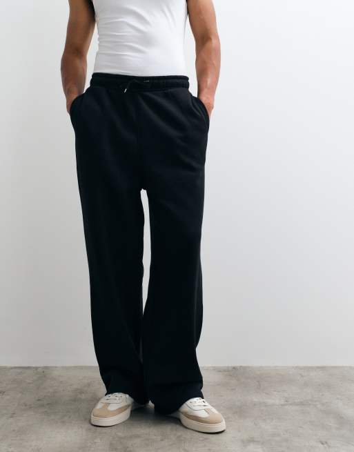 ASOS DESIGN – Basic-Jogginghose in Schwarz mit weitem Bein, 2 von 5