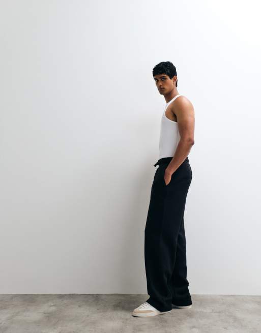 ASOS DESIGN – Basic-Jogginghose in Schwarz mit weitem Bein, 3 von 5
