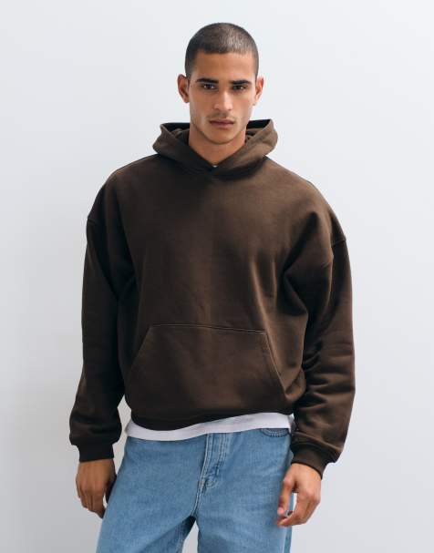 ASOS DESIGN – Basic-Kapuzenpullover in Braun mit Super-Oversize-Schnitt - view 1