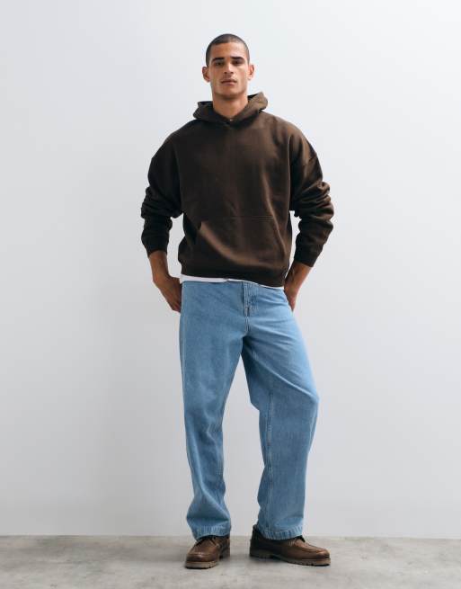 ASOS DESIGN – Basic-Kapuzenpullover in Braun mit Super-Oversize-Schnitt, 2 von 5