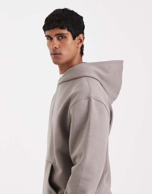 ASOS DESIGN – Basic-Kapuzenpullover in dunklem Steinbeige mit Relaxed-Fit-Passform, 4 von 5