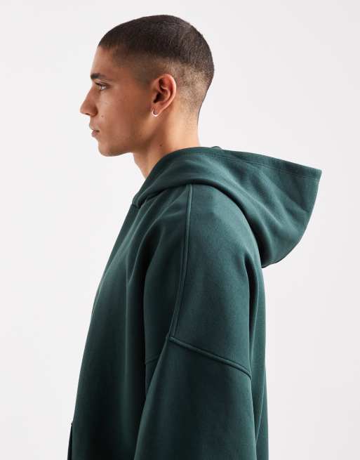 ASOS DESIGN – Basic-Kapuzenpullover in Grün mit Super-Oversize-Schnitt, 4 von 5