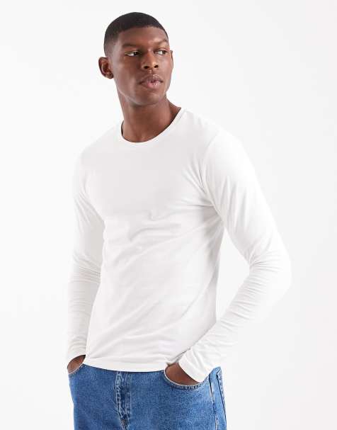 ASOS DESIGN Essentials muscle fit long sleeve t-shirt in cream