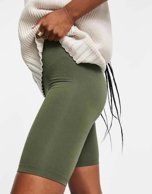 ASOS DESIGN basic legging short in khaki