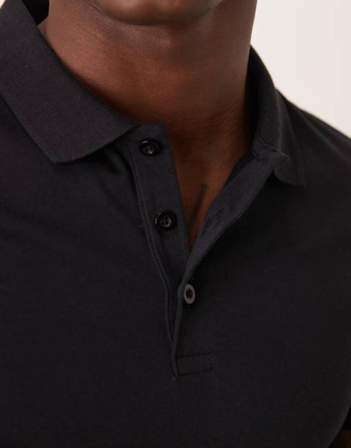 ASOS DESIGN - Basic muscle fit polo in zwart, 3 van 4