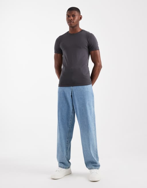 ASOS DESIGN - Basic muscle-fit T-shirt in antracietgrijs , 2 van 5