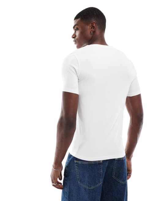 ASOS DESIGN - Basic muscle fit T-shirt in wit, 4 van 4