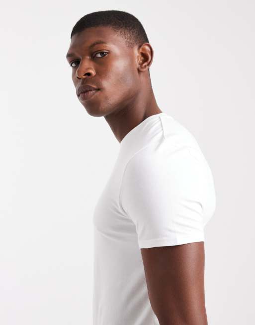 ASOS DESIGN - Basic muscle fit T-shirt in wit, 4 van 5