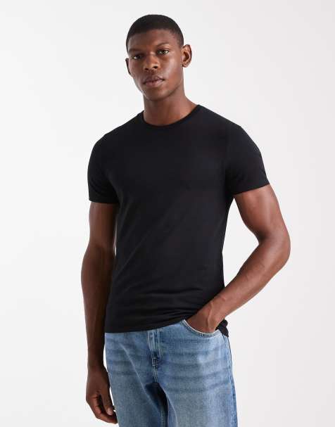 ASOS DESIGN - Basic muscle fit T-shirt in zwart - view 1