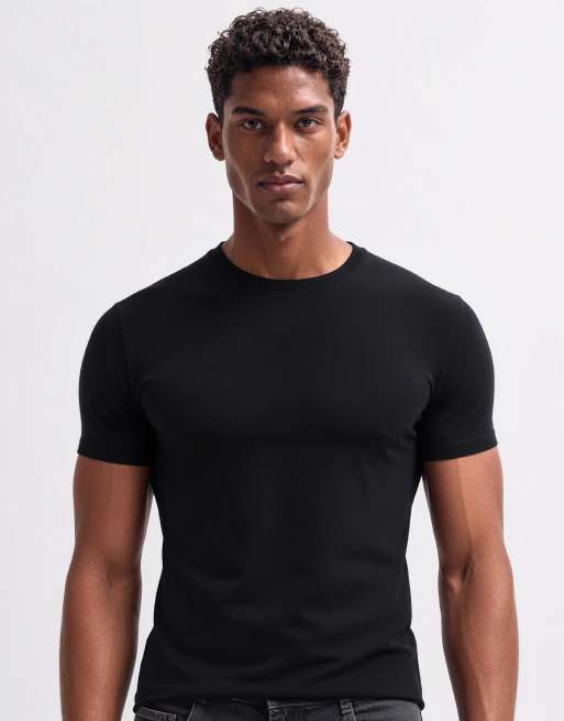 ASOS DESIGN - Basic muscle fit T-shirt in zwart, 10 van 10
