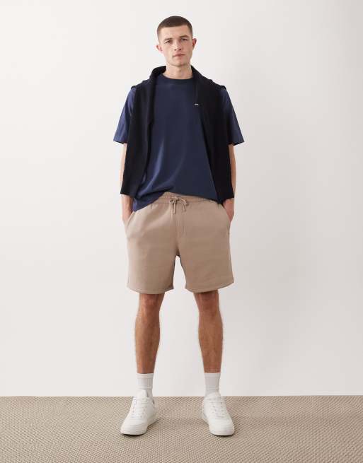 ASOS DESIGN - Basic oversized halflange shorts van jersey in beige, 2 van 5