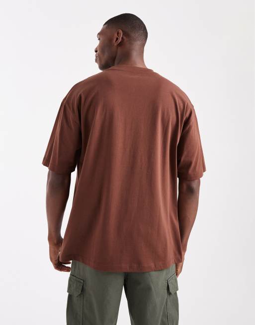 ASOS DESIGN - Basic oversized T-shirt in bruin, 3 van 5