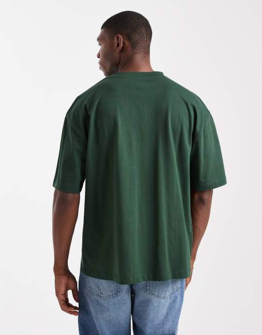 ASOS DESIGN - Basic - Oversized T-shirt in donkergroen, 3 van 5