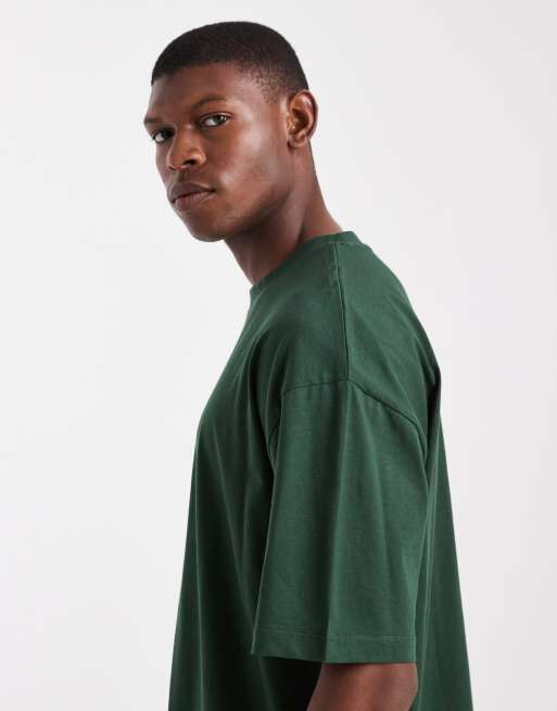 ASOS DESIGN - Basic - Oversized T-shirt in donkergroen, 4 van 5