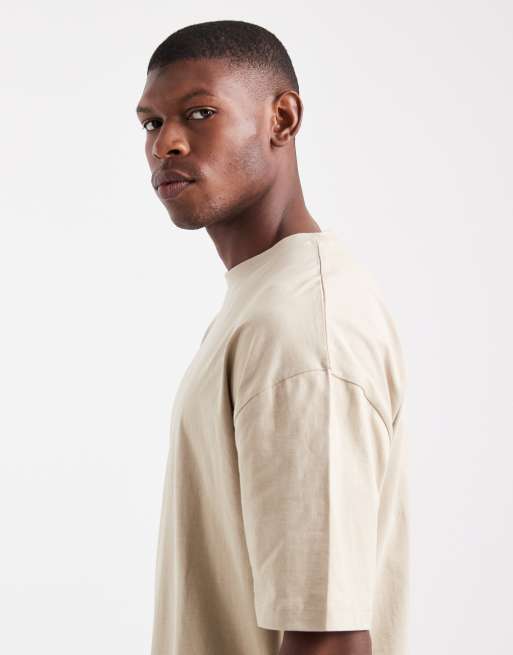 ASOS DESIGN - Basic - Oversized T-shirt in stone , 4 van 5