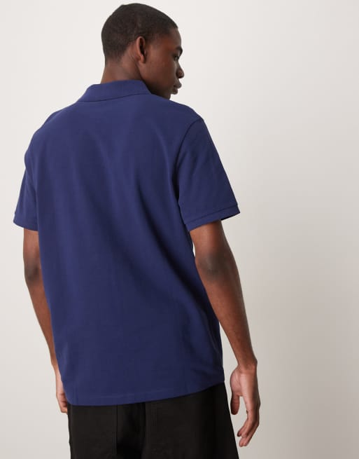 ASOS DESIGN – Basic-Polohemd aus Pikee in Blau, 4 von 4