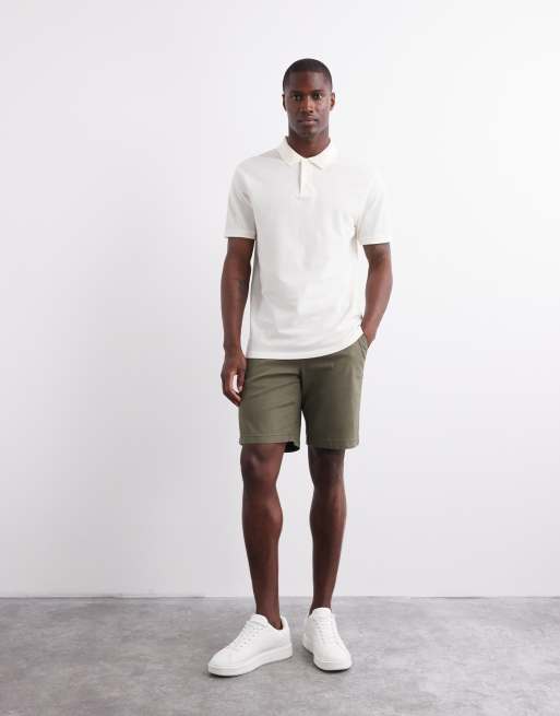 ASOS DESIGN – Basic-Polohemd aus Pikee in Cremeweiß mit Regular-Fit-Schnitt, 4 von 5
