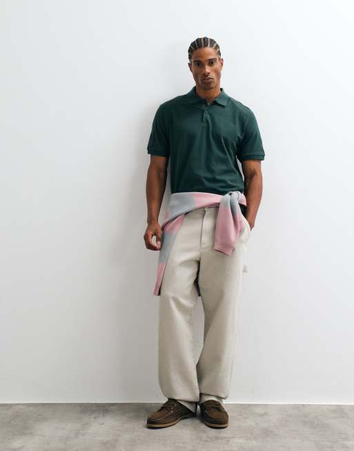 ASOS DESIGN – Basic-Polohemd aus Pikee in Dunkelgrün im Regular-Fit, 2 von 5