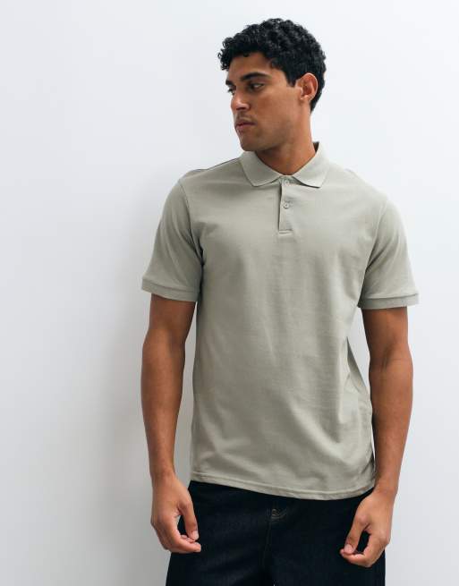ASOS DESIGN – Basic-Polohemd aus Pikee in Khaki mit Regular-Fit-Schnitt, 2 von 5