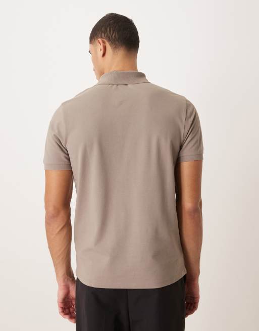 ASOS DESIGN – Basic-Polohemd aus Pikee in Steinbeige mit Regular-Fit-Schnitt, 3 von 5