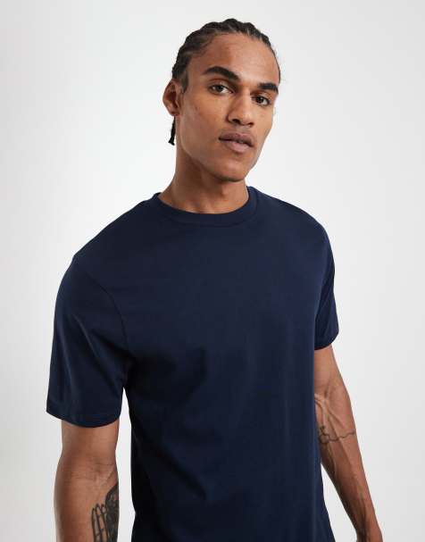 ASOS DESIGN - Basic Regular-fit T-shirt in marineblauw - view 1