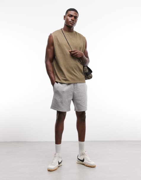 ASOS DESIGN – Basic-Shorts aus Jersey in Grau meliert mit im Oversize-Schnitt - view 1