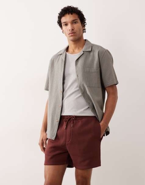 ASOS DESIGN - Basic slim-fit shorts van jersey in donkerbruin - view 1