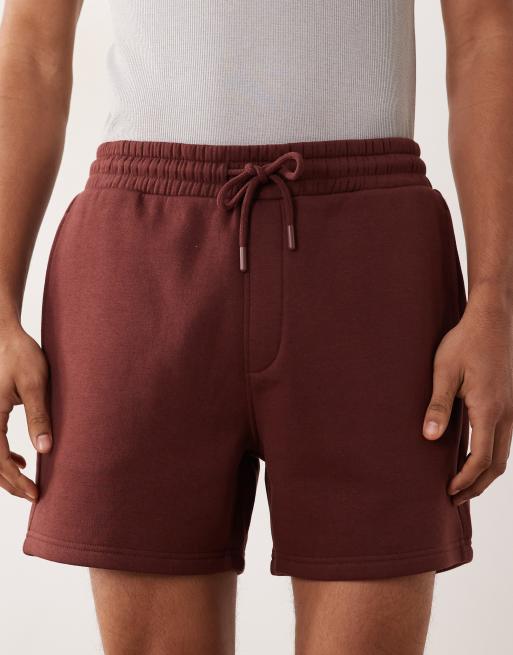 ASOS DESIGN - Basic slim-fit shorts van jersey in donkerbruin, 5 van 5