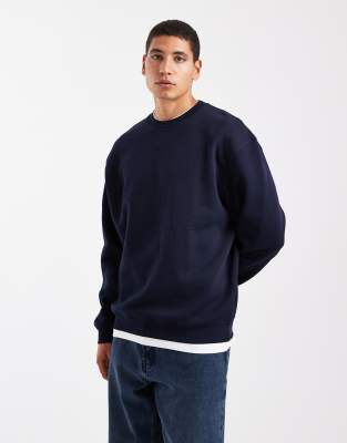 Basic-Sweatshirt in Marineblau Marineblau S