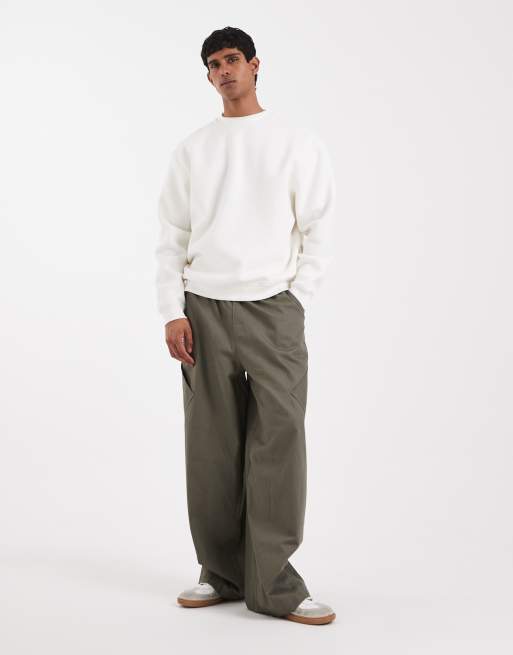 ASOS DESIGN – Basic-Sweatshirt in Wollweiß in Relaxed-Fit-Passform, 2 von 5